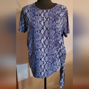 Micheal Kors Knit Snakeskin Print Top Size Large